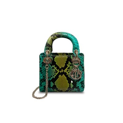 DIOR SNAKESKIN MINI LADY DIOR BAG (17*15*7cm)
