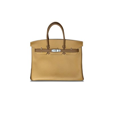HERMES MASTER BIRKIN 35 TOGO LEATHER BISCUIT CHESTNUT COLOR WITH GRAY ELEPHANT AND SILVER BUCKLE 10092293 (35*28*18cm)