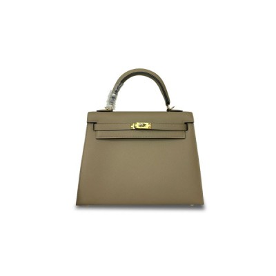 HERMÈS MASTER KELLY 25 EPSOM TURTLE DOVE GRAY GOLD BUCKLE (25*17*7cm)