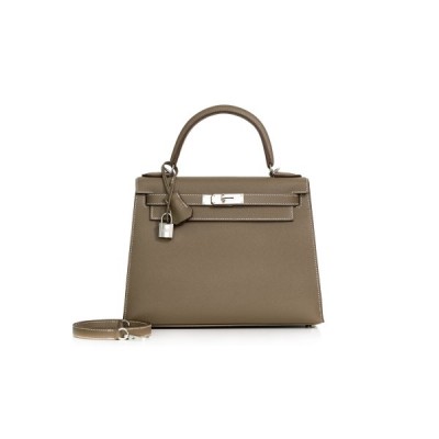 HERMÈS MASTER ETOUPE EPSOM KELLY 28 PALLADIUM HARDWARE (28*22*10cm)