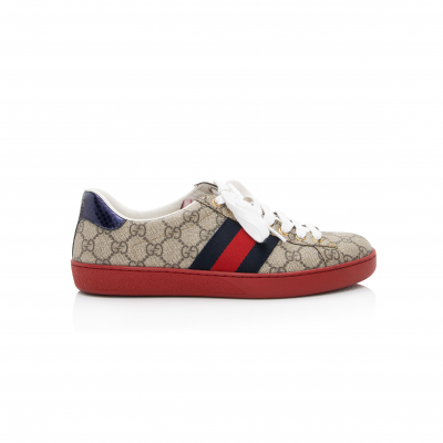 GUCCI MEN'S GG SUPREME WEB ACE SNEAKERS