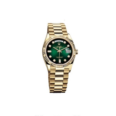 ROLEX DAY-DATE SERIES GOLD STEEL BAND WATCH 128238-0069